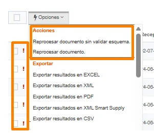 Recepción de documentos