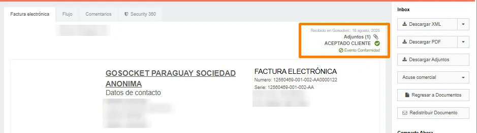 Recepción de documentos