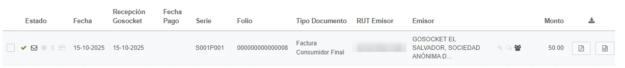 Recepción de documentos