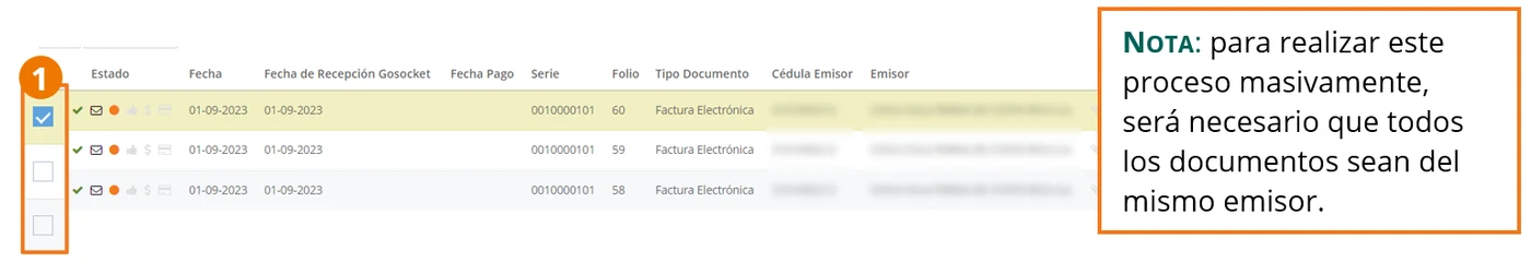 Recepción de documentos