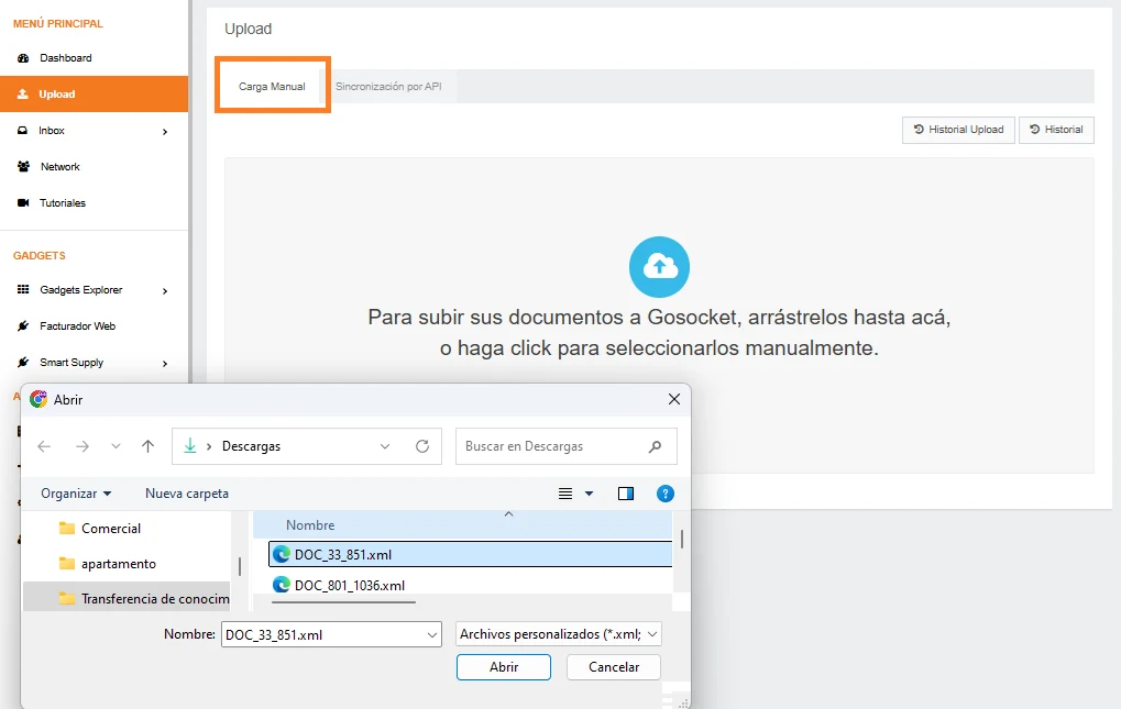 Recepción de documentos