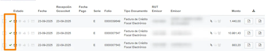 Recepción de documentos