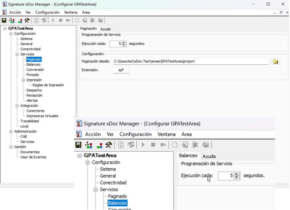 Configuración de paginado y balanceo