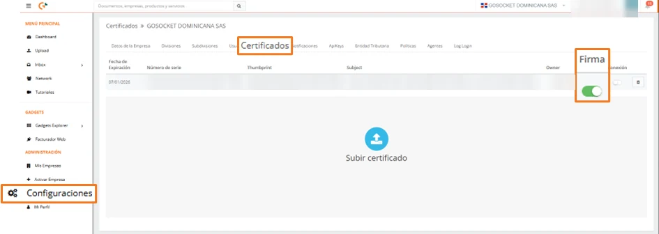 Recepción de documentos