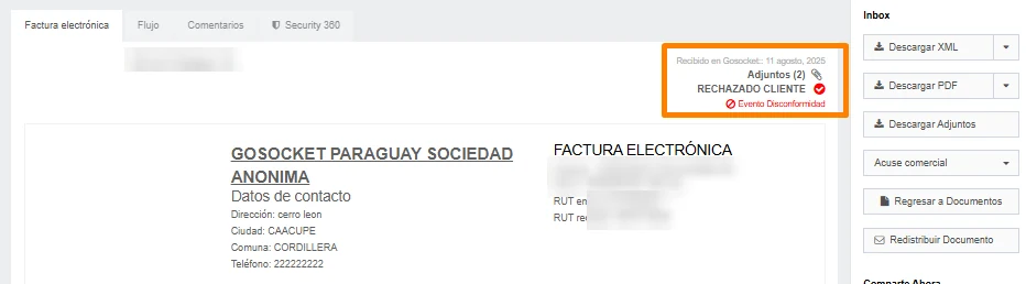 Recepción de documentos