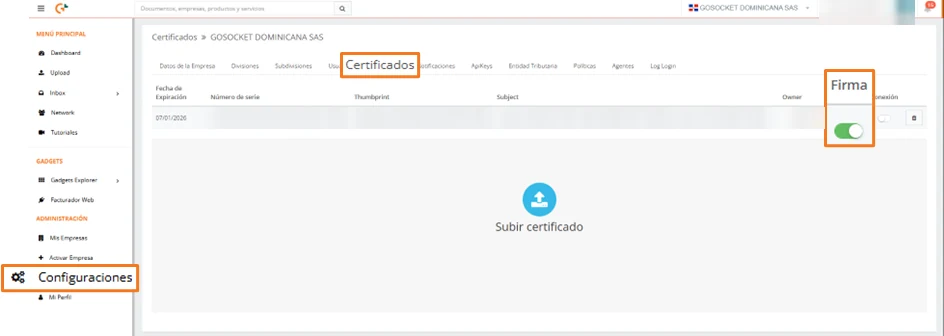 Recepción de documentos