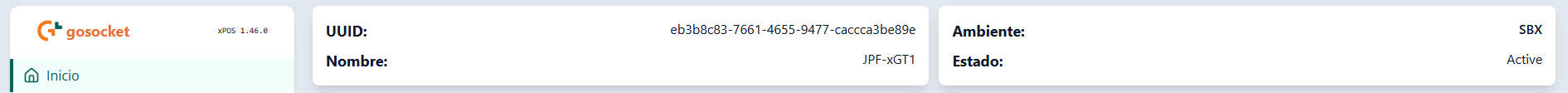 Encabezado con la información del xPOS