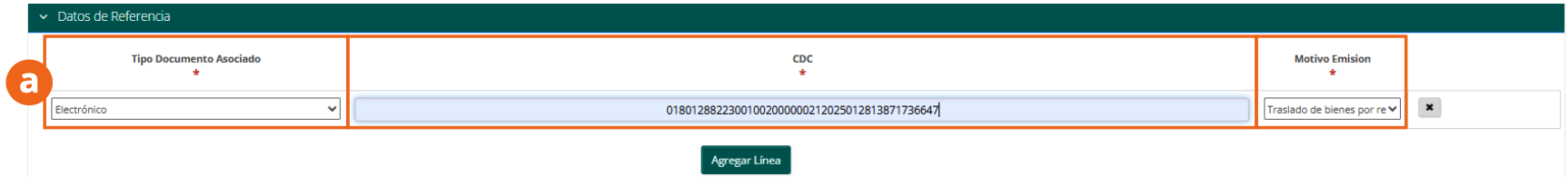 Datos de Referencia con el CDC y el motivo de emisión completos
