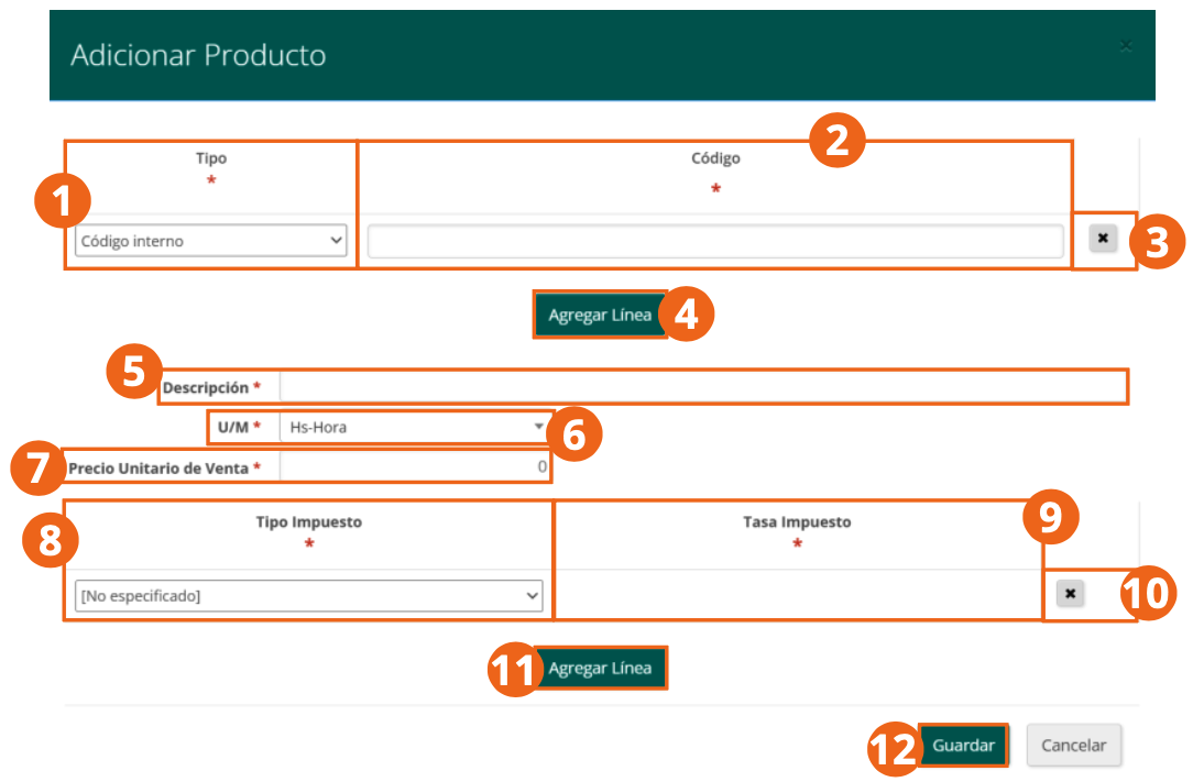 Formulario Adicionar Producto
