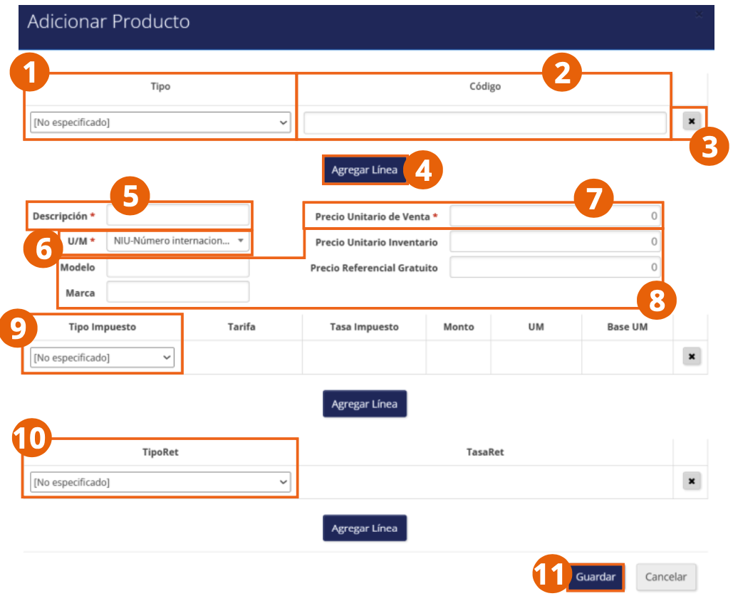 Formulario Adicionar Producto