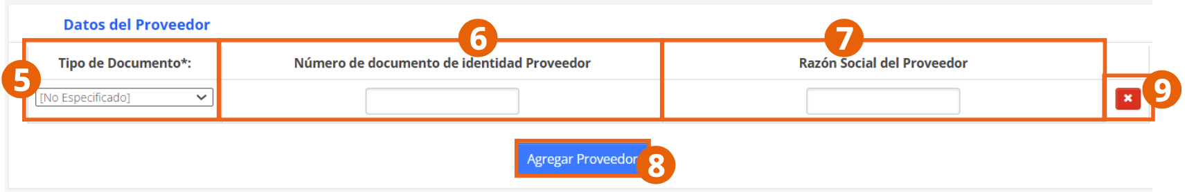 Sección Datos del Proveedor de la Guía de Remisión