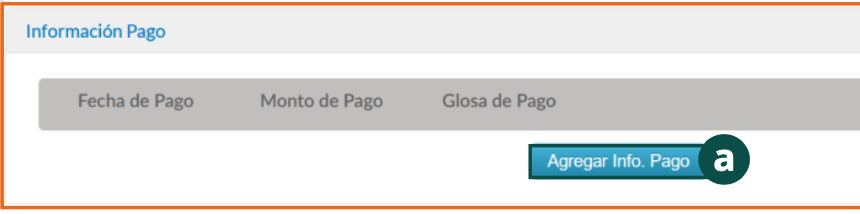 Sección Información Pago del formulario de emisión con el botón Agregar Info. Pago
