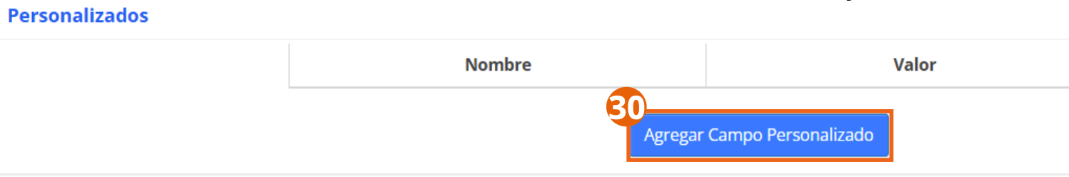 Sección Personalizados sobre los bienes trasladados