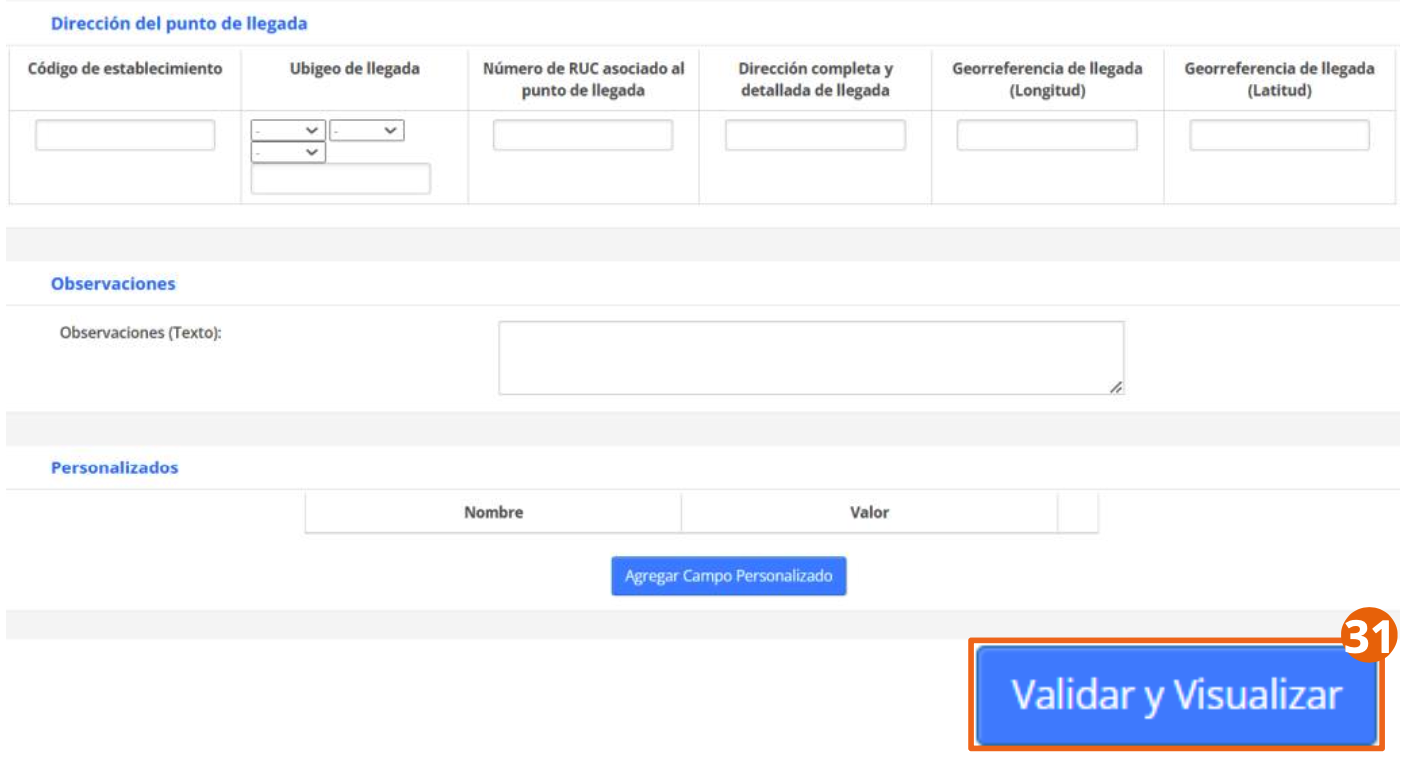 Formulario completo de la Guía de Remisión, tipo Remitente