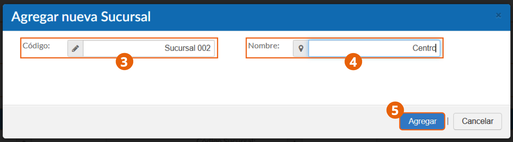 Notificación de sucursal registrada correctamente
