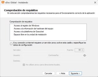 Comprobación de requisitos en curso