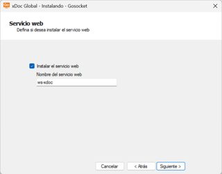 Configuración del servicio web
