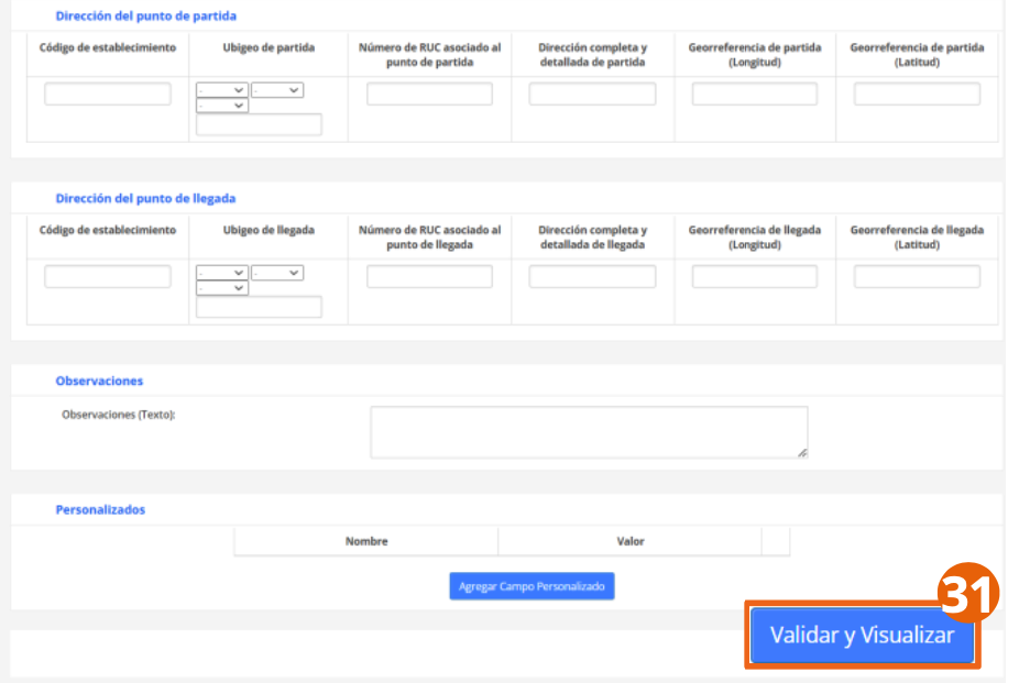 Complete Delivery Guide form, Carrier type