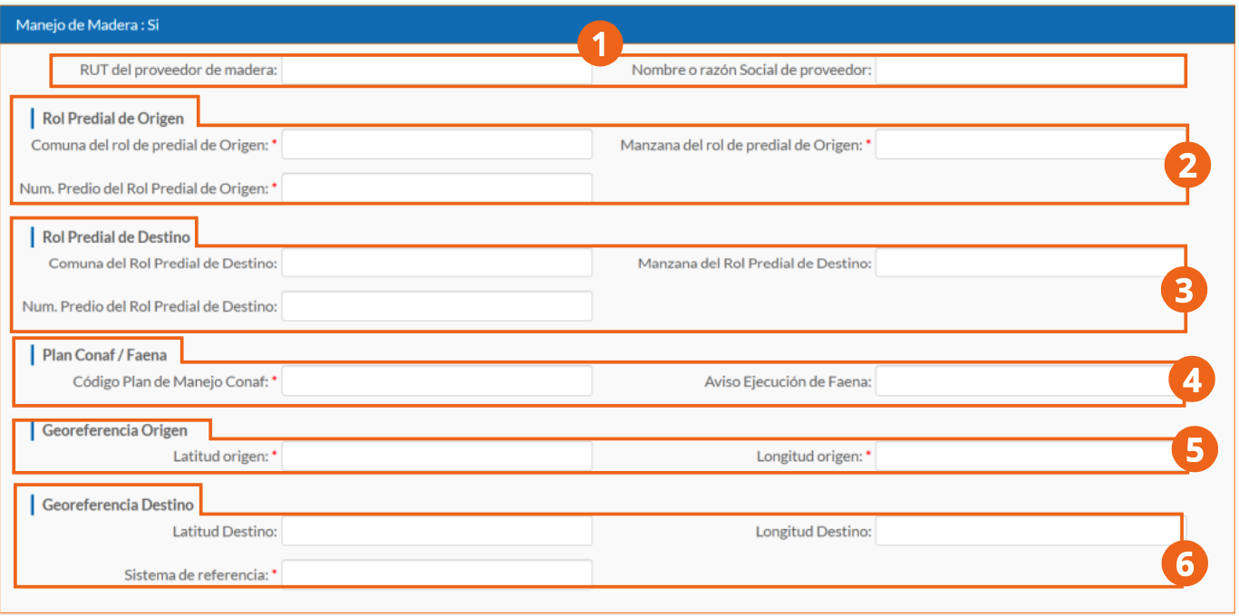Timber Handling section of the issuance form