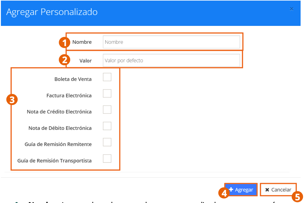 Form to add a Custom Field