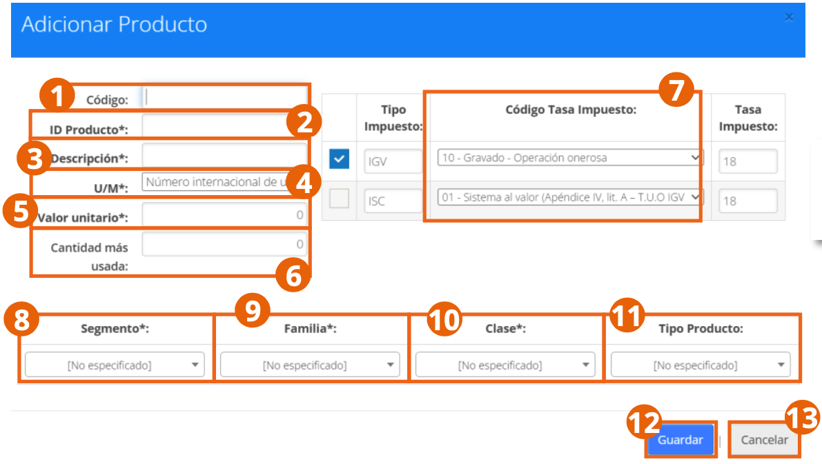Form to add a Product