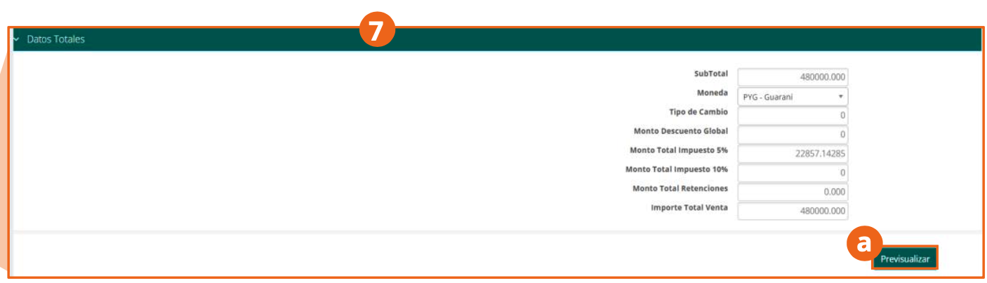 Totals Data section with the amount summary and the Preview button