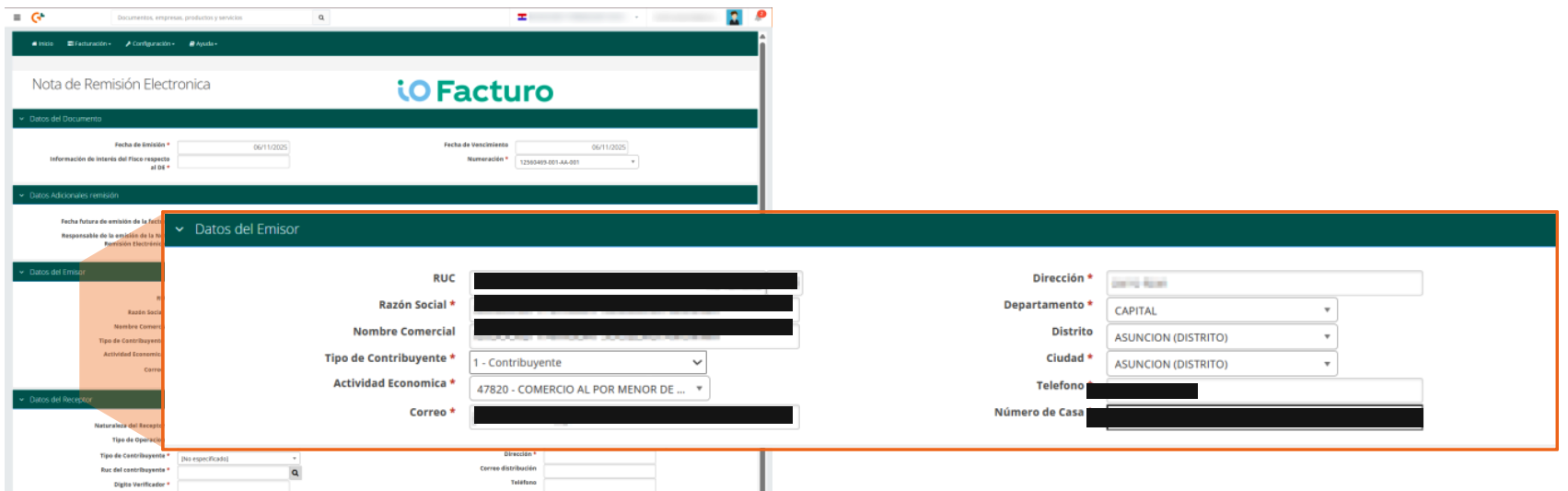 Issuer Data section with the company's tax data