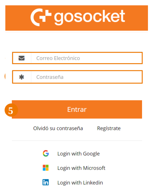 Gosocket sign-in form with the external authentication options