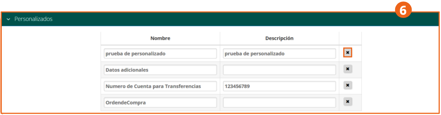 Custom section with custom fields added to the document