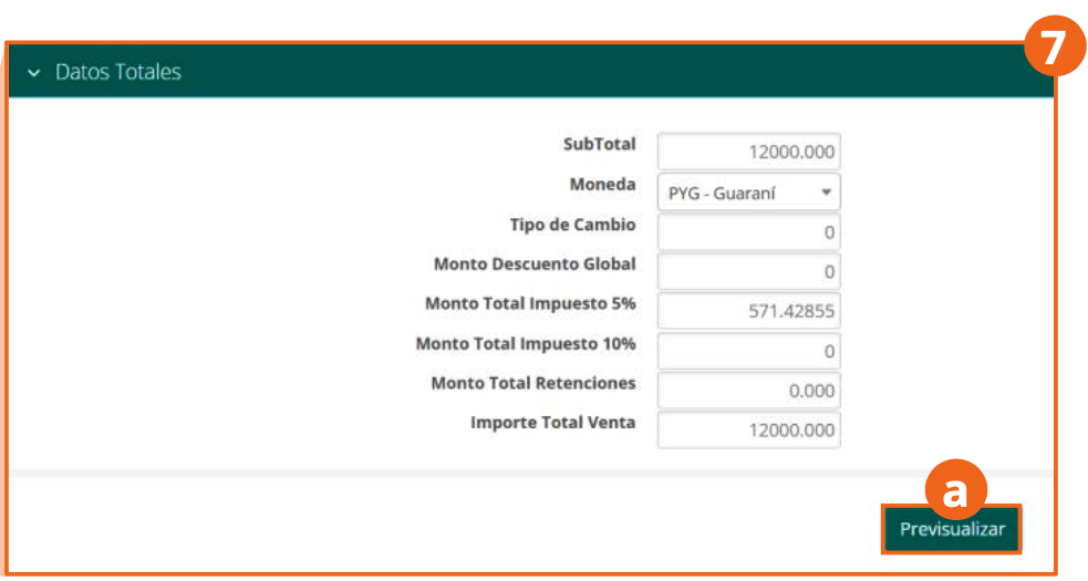 Totals Data section with the amount summary and the Preview button