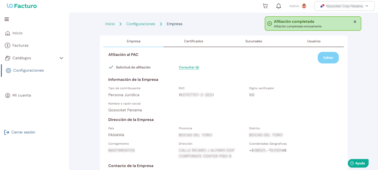 Affiliation request status
