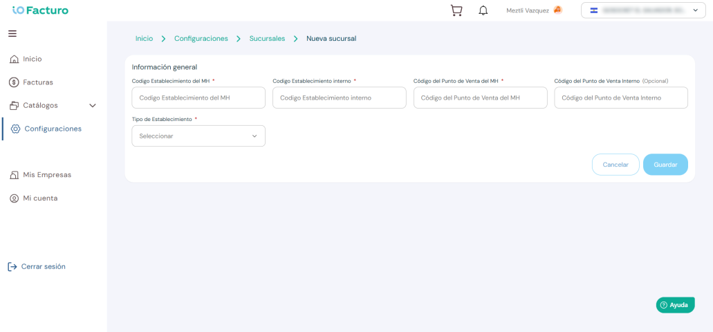 New branch form