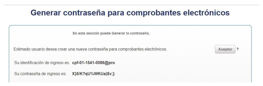 Confirmation of generated password