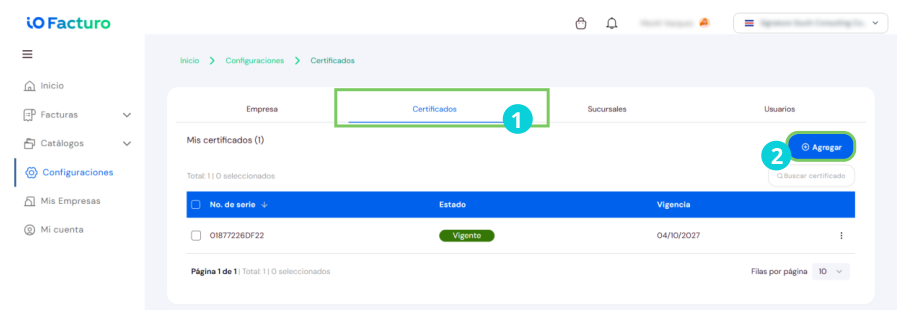 Certificate upload form