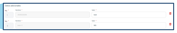 Additional data section