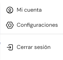 User account menu