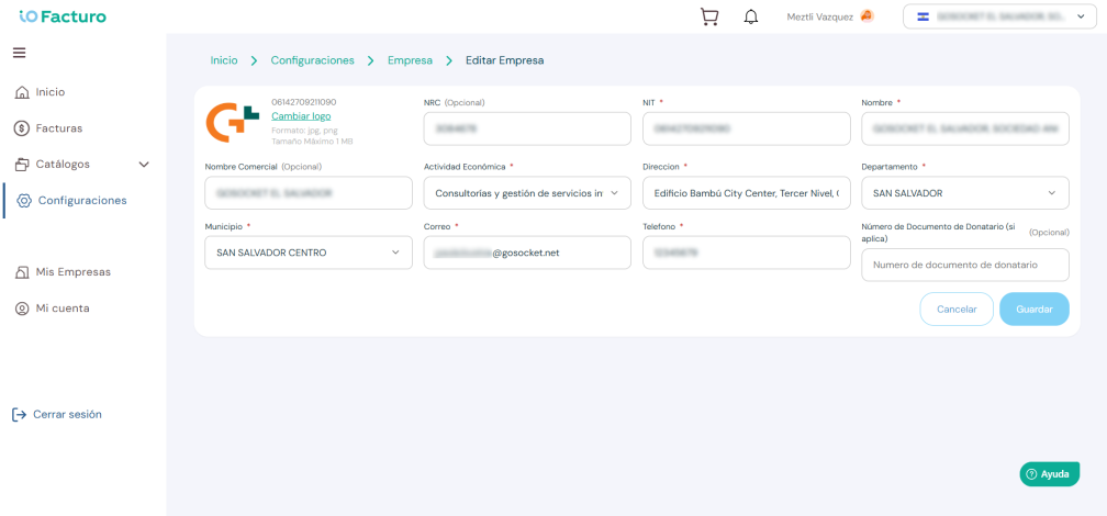 Company general information form