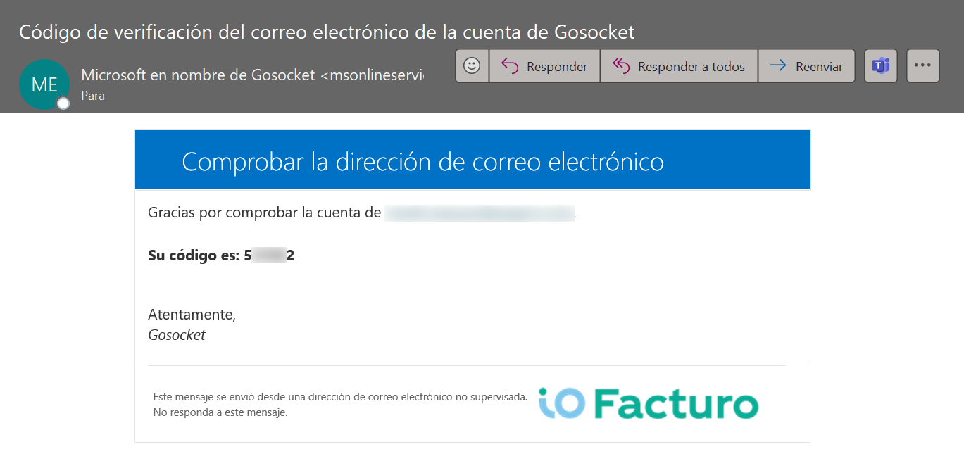 Email with reset code sent