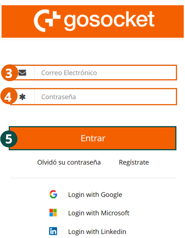 Gosocket sign-in form