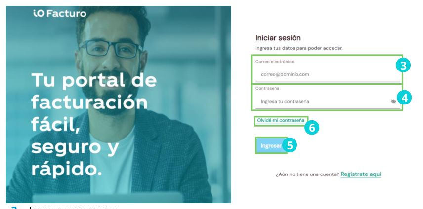 General view of the ioFacturo portal