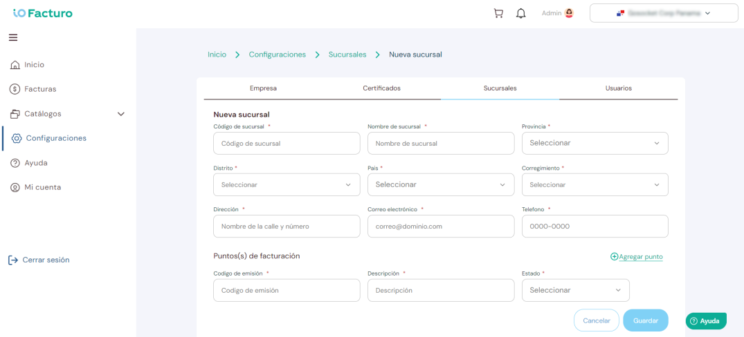 New branch form