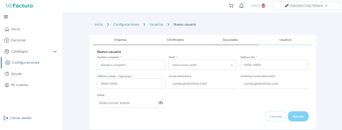 New user form
