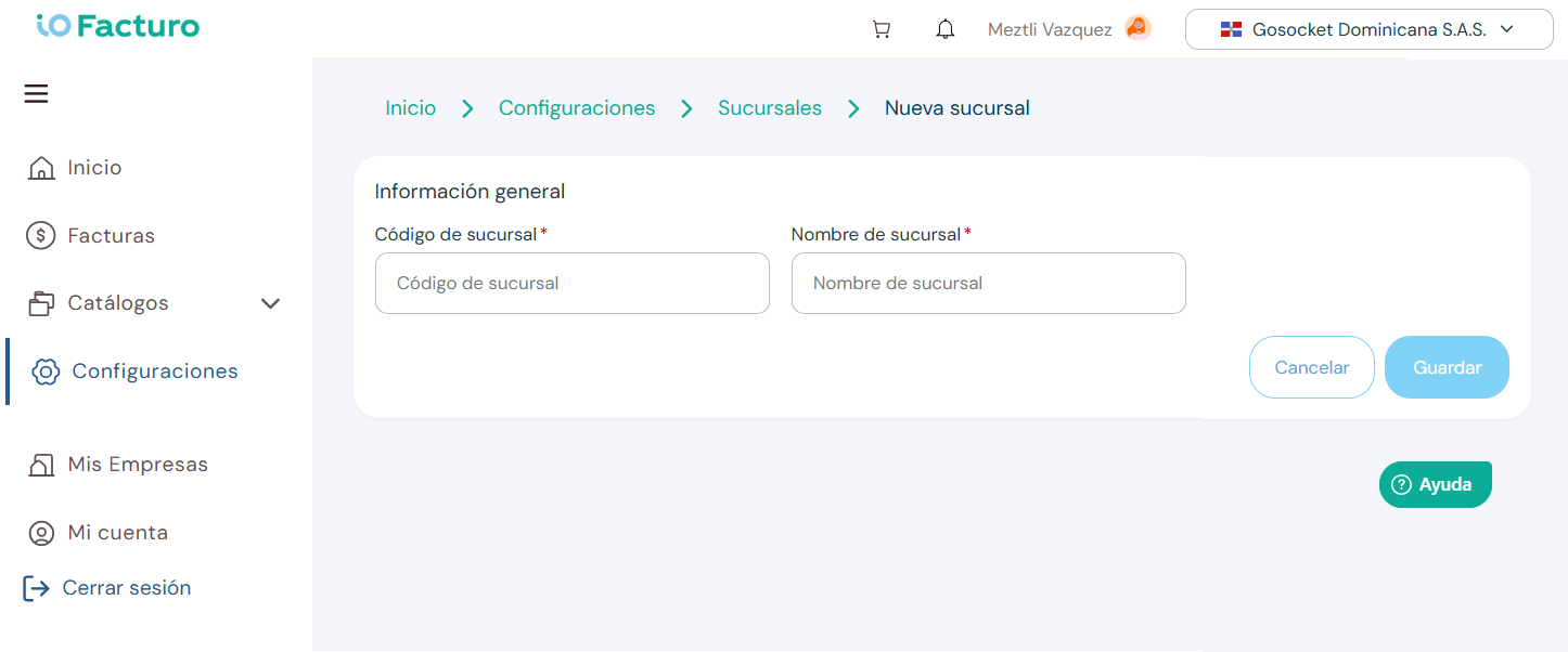 New branch form