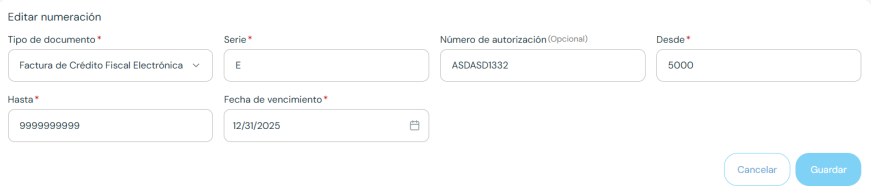New numbering form